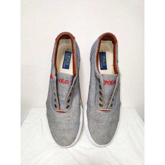 Polo Ralph Lauren Other - POLO Deck Vito Chambray and Leather Laceless Shoes 9.5